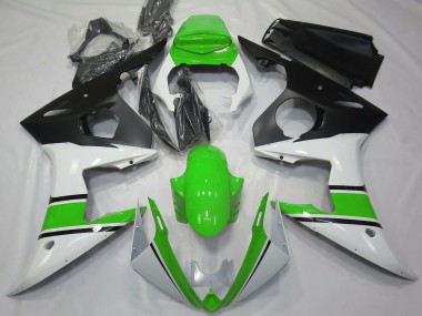 Carénages Moto Yamaha R6 2003-2004 - Blanc Vert Noir Mat Abordables