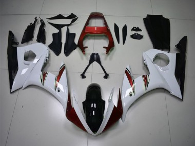 Carénages Moto Yamaha R6 2003-2004 - Blanc Rouge Noir Brillant Abordables