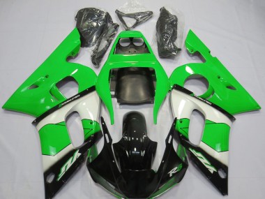 Carénage Moto Yamaha R6 1998-2002 - Vert Blanc Noir Brillant Abordables