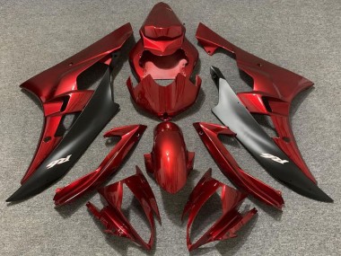 Carénages Moto Yamaha R6 2006-2007 - Rouge Noir Mat Abordables