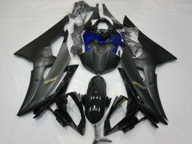 Carénages Moto Yamaha R6 2008-2016 - Noir Brillant Noir Mat Bleu Or Décalque Abordables