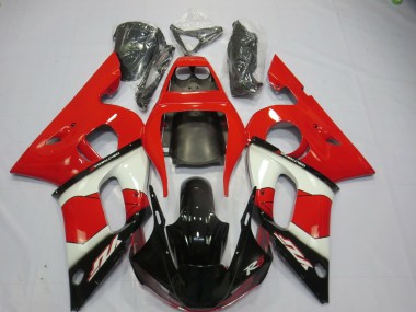 Carénages Moto Yamaha R6 1998-2002 - Rouge Blanc Noir Brillant Abordables