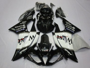 Carénages Moto Yamaha R6 2008-2016 - Noir Brillant Blanc West Michelin Abordables