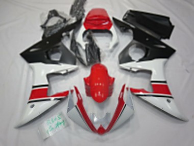 Carénages Moto Yamaha R6 2005 - Blanc Rouge Noir Abordables