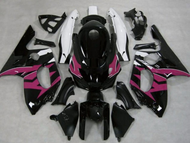 Carénages Moto Yamaha YZF600R Thundercat 1996-2007 - Noir Brillant Rose Foncé Blanc