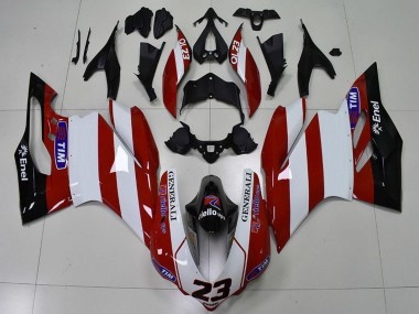 Carénages Moto Ducati 959 1299 2015-2020 - Blanc Rouge Noir Brillant Generali Tim 23 Abordables