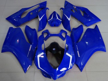 Carénages Moto Ducati 1199 2011-2014 - Bleu Brillant Blanc Abordables
