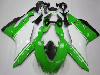 Carénages Moto Ducati 1199 2011-2014 - Vert Brillant Blanc Noir Abordables