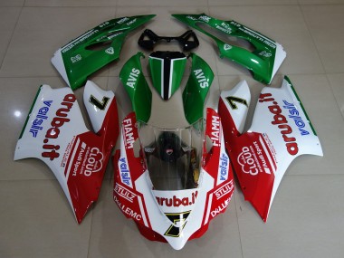 Carénages Moto Ducati 899 1199 2011-2014 - Blanc Rouge Vert Fiamm 7 Abordables