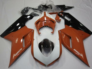 Carénages Moto Ducati 1098 2007-2014 - Brun Blanc Noir Brillant Abordables