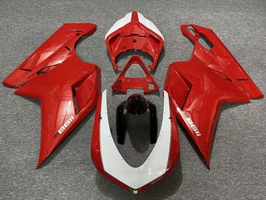 Carénages Moto Ducati 1198 2007-2014 - Rouge Blanc Noir Abordables