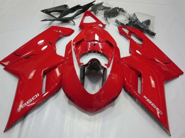 Carénages Moto Ducati 1098 2007-2014 - Rouge Brillant Noir Brillant Abordables