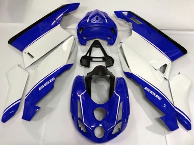 Carénages Moto Ducati 999 2003-2004 - Blanc Bleu Noir Abordables