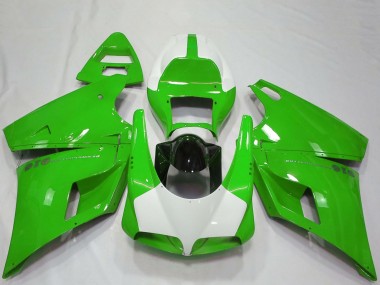 Carénages Moto Ducati 916 1993-2005 - Vert Blanc Noir Brillant Performance Abordables