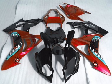 Carénages Moto BMW S1000RR 2017-2018 - Rouge Noir Brillant Requin Abordables