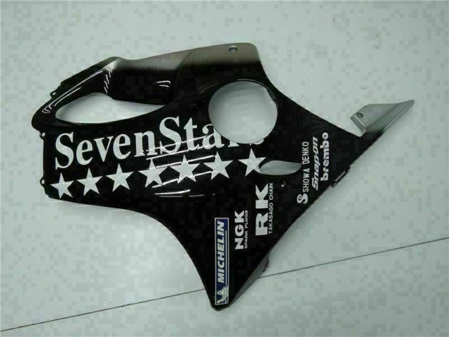 Carénages Moto Honda CBR600 F4i 2001-2003 - Noir Brillant Argent SevenStars