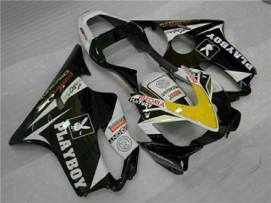 Carénages Moto Honda CBR600 F4i 2001-2003 - Blanc Jaune Noir Brillant Playboy Abordables