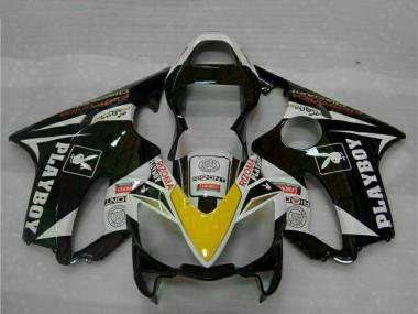 Carénages Moto Honda CBR600 F4i 2001-2003 - Blanc Jaune Noir Brillant Playboy Abordables