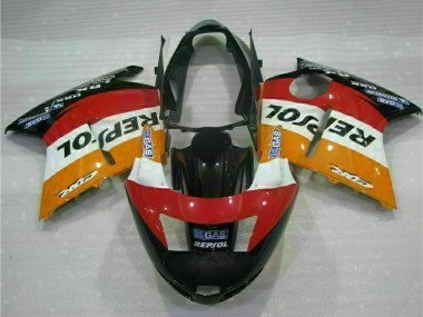 Carénage Moto Honda CBR1100XX Blackbird 1996-2007 - Orange Blanc Rouge Noir Brillant Repsol Abordables