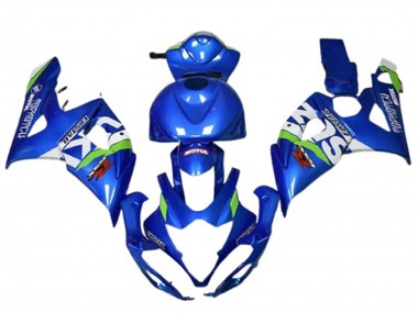 Carénages Moto Suzuki GSXR 1000 2005-2006 - Bleu Vert Blanc Motul Abordables