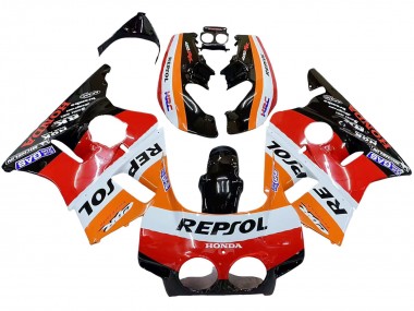 Carénages Moto Honda CBR400RR NC23 1987-1989 - Orange Blanc Rouge Noir Brillant Repsol HRC Abordables