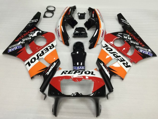 Carénage Moto Honda CBR400RR NC23 1987-1989 - Orange Blanc Rouge Noir Brillant Repsol HRC