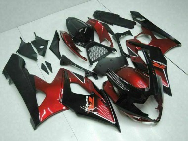 Carénage Moto Suzuki GSXR 1000 2005-2006 - Rouge Noir Brillant Abordables