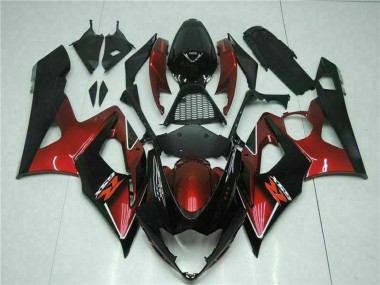 Carénage Moto Suzuki GSXR 1000 2005-2006 - Rouge Noir Brillant Abordables