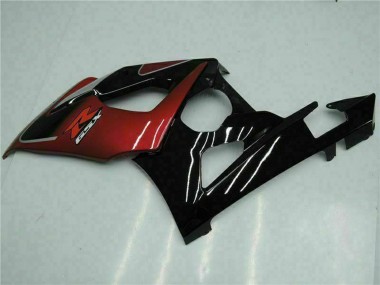 Carénages Moto Suzuki GSXR 1000 2005-2006 - Rouge Argent Noir Brillant Abordables