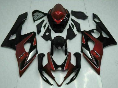 Carénages Moto Suzuki GSXR 1000 2005-2006 - Rouge Argent Noir Brillant Abordables