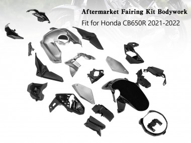 Carénages Moto Honda CB650R 2019-2022 - Argent Noir Abordables