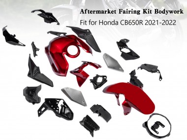 Carénages Moto Honda CB650R 2019-2022 - Noir Rouge Abordables