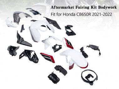 Carénages Moto Honda CB650R 2019-2022 - Blanc Noir Rouge Abordables