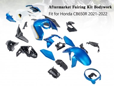 Carénages Moto Honda CB650R 2019-2022 - Bleu Or Noir Abordables