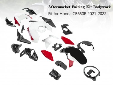 Carénages Moto Honda CB650R 2019-2022 - Noir Rouge Blanc Abordables