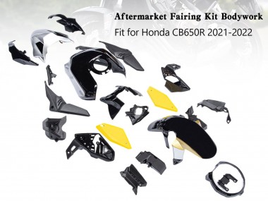 Carénages Moto Honda CB650R 2019-2022 - Noir Jaune Abordables