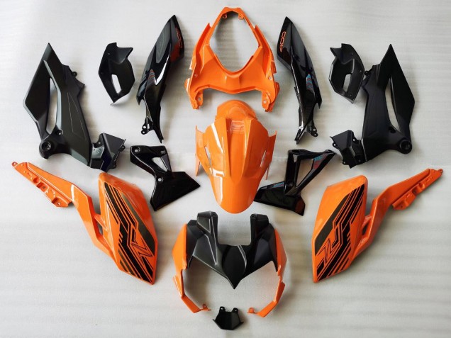 Carénages Moto Kawasaki Z400 2018-2024 - Orange Noir Brillant