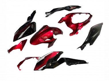 Carénages Moto Kawasaki Z400 2018-2024 - Bonbon Rouge Noir Brillant Abordables
