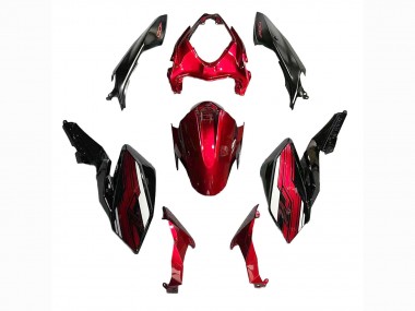 Carénages Moto Kawasaki Z400 2018-2024 - Bonbon Rouge Noir Brillant Abordables