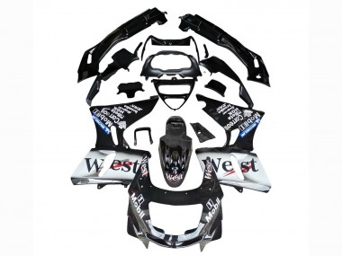 Carénages Moto Kawasaki ZZR400 1993-2007 - Noir Brillant Blanc West Abordables