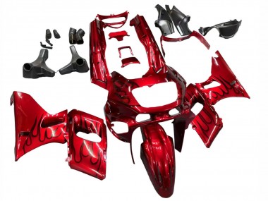 Carénages Moto Kawasaki ZZR400 1993-2007 - Rouge Noir Flamme Abordables