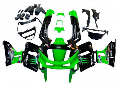 Carénages Moto Kawasaki ZZR400 1993-2007 - Vert Noir Brillant Vert Monstre Elf Touch4 Bridgestone Abordables