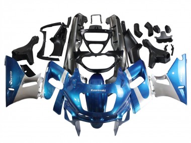 Carénages Moto Kawasaki ZZR600 1998-2003 - Bleu Argent Noir Abordables
