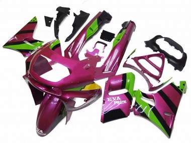 Carénages Moto Kawasaki ZZR600 1998-2003 - Rose Foncé Vert EVA Courses Abordables
