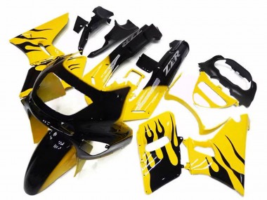 Carénages Moto Kawasaki ZZR600 1998-2003 - Jaune Noir Flamme Abordables