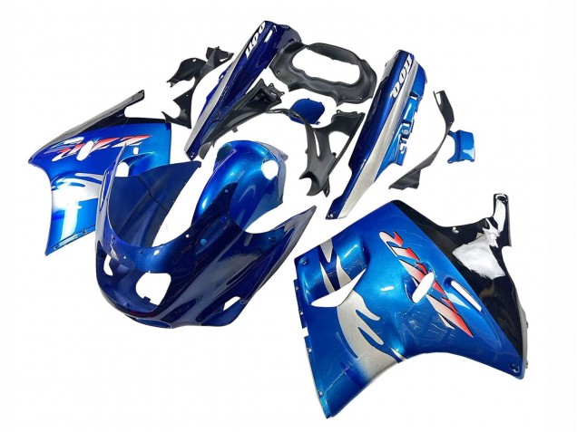 Carénages Moto Kawasaki ZZR1100 1993-2003 - Bleu Argent Noir