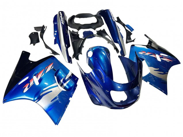 Carénages Moto Kawasaki ZZR1100 1993-2003 - Bleu Argent Noir