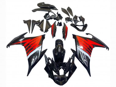 Carénage Moto Yamaha FZ6R 2009-2015 - Noir Rouge Blanc Abordables