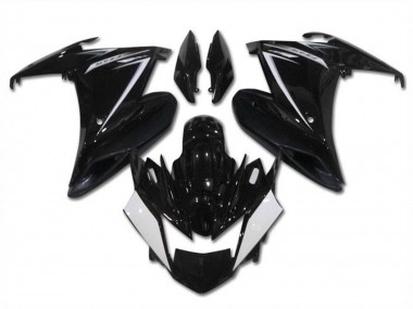 Carénages Moto Yamaha FZ6R 2009-2015 - Noir Brillant Blanc Abordables