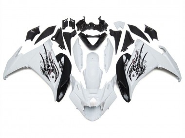Carénages Moto Yamaha FZ6R 2009-2015 - Blanc Noir Abordables